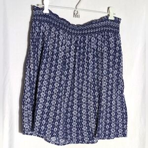 Women's Faded Glory‎ blue & white cotton crepe pull-on skirt batik| Size 16-18